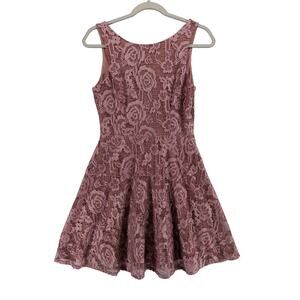 Speechless Floral‎ Skater Dress M Pink Juniors Sleeveless Lace Mini Teens Lined